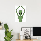 Poster Pose du cœur extraterrestre (Bureau à domicile)