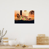 Poster Pose maillot de bain coucher de soleil (Cuisine)
