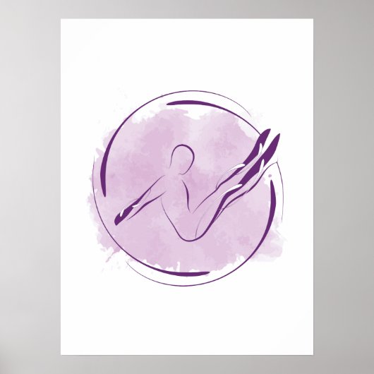 Poster Pose Pilates Aquarelle Abstraite (Devant)
