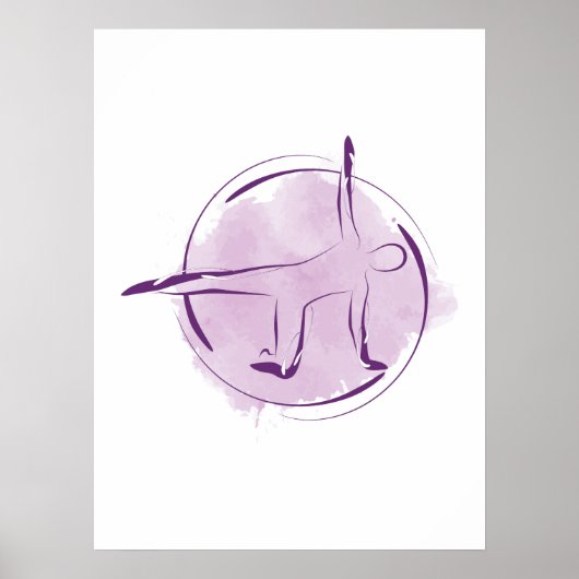 Poster Pose Pilates Aquarelle Abstraite (Devant)