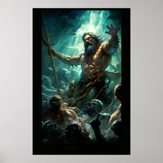 Poster Poseidon combat Zombie Mermen (Devant)