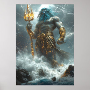 Poster Poséidon, Seigneur des Profondeurs - Tempête Divin