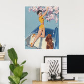 Poster Poser dans la voiture avec un chien (Bureau à domicile)