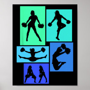 Poster Poses de pom-pom girls pour femmes filles enfants