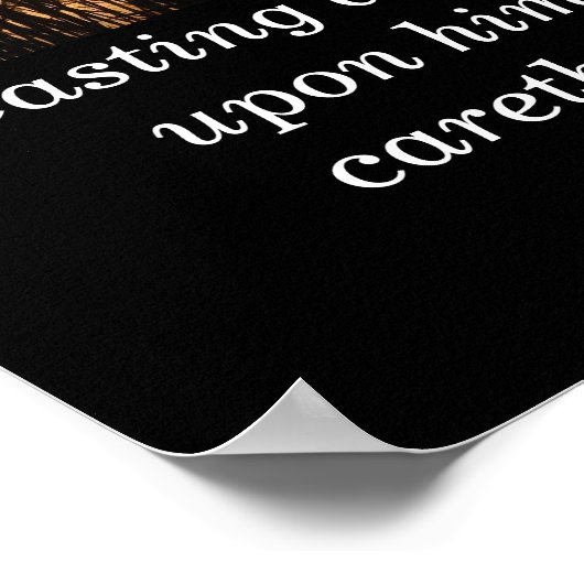 Poster Posez vos soucis sur lui - Écriture Art Imprimer (Coin)