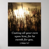 Poster Posez vos soucis sur lui - Écriture Art Imprimer (Devant)