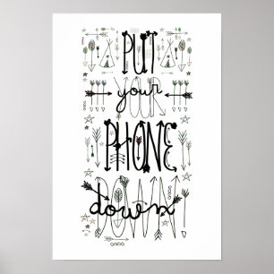 Poster Posez Votre Téléphone (Tint Arc En Arc)