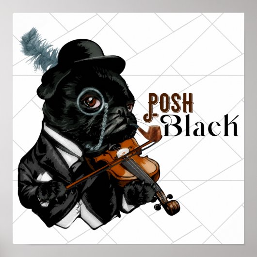 Poster Posh Black Frenchie Bulldog (Devant)