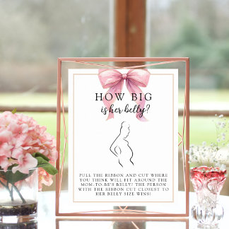 Poster Posh Rose Belge Taille Baby shower Jeu