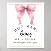 Poster Posh Rose Combien de Bows Baby shower Jeu (Devant)