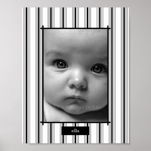Poster Posh Stripes Photo Mat Personnalisé - Vertical - (Devant)