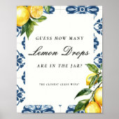 Poster Positano Devine combien de citron Fête des mariées (Devant)