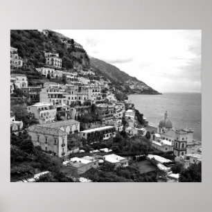 Poster Positano, Italie - Photographie Imprimer - B&W
