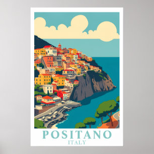 Poster Positano Italie Voyage Amalfi Coast Art