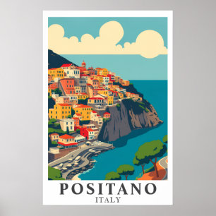 Poster Positano Italie Voyage Amalfi Coast Art