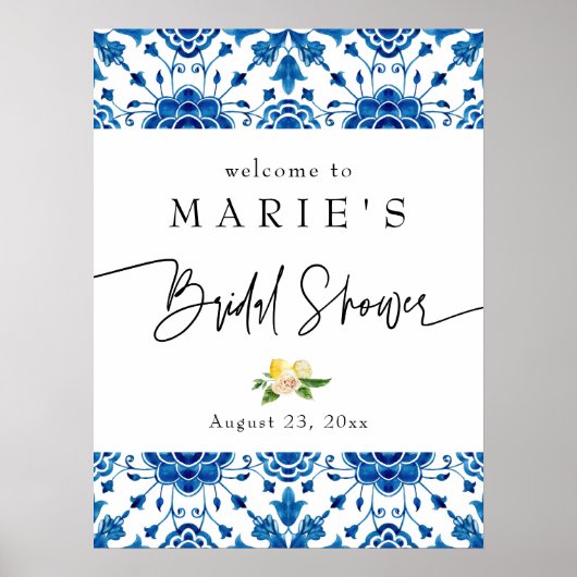 Poster Positano Méditerranée Italie Carreaux Lemon Bienve (Devant)