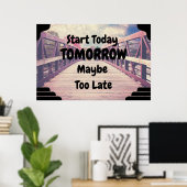 Poster positif de l'art mural "Start Today" (Bureau à domicile)