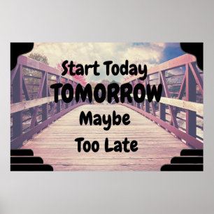 Poster positif de l'art mural "Start Today"