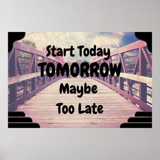 Poster positif de l'art mural "Start Today" (Devant)