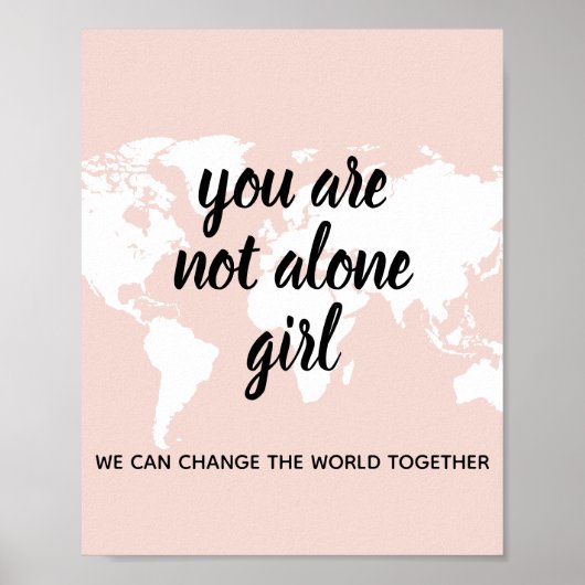 Poster Positif Vous N'Êtes Pas Seul Citation Motivation F (Devant)