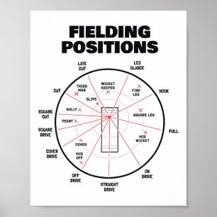 Poster Positions de fielding de cricket Maillot Fielder C