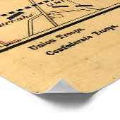 Poster Positions de la troupe de Gettysburg et de ses env (Coin)