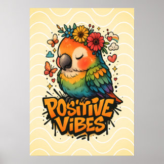 Poster “Positive Vibes” Parrot