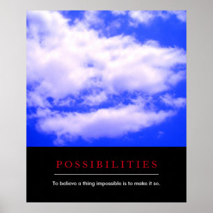 Poster Possibilités Citer les nuages dans ciel bleu clair