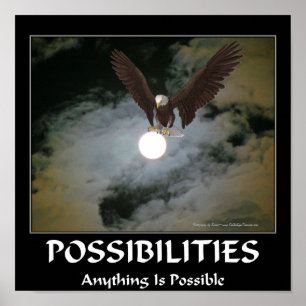Poster Possibilités Citer Pleine lune d'aigle chauve