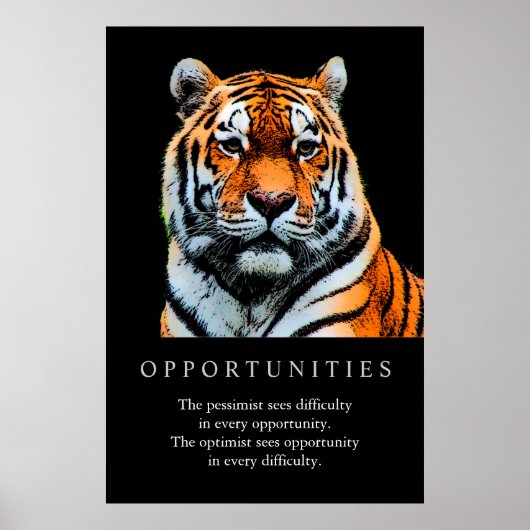 Poster Possibilités de motivation tendance Tiger (Devant)