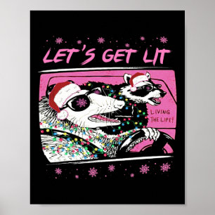 Poster Possum Amusant Raton Laveur Allons Chercher Rue Or