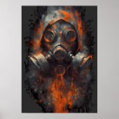 Poster Post Apocalyptic Gas Mask Toxic Grunge (Devant)