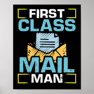 Poster Postal Worker Mail Carrier Premier Classe