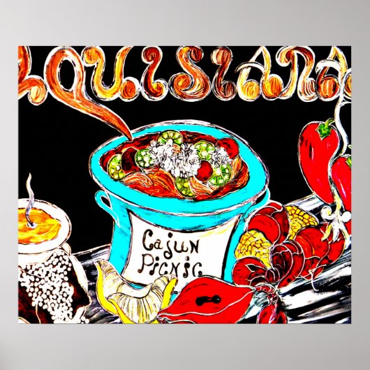 POSTER POSTE D'ART CAJUN PICNIC (Devant)