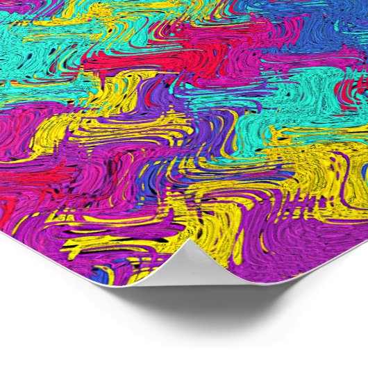 POSTER POSTE D'ART DE MUR MULTICOULEUR ABSTRAIT (Coin)