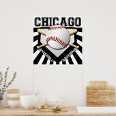 POSTER POSTE DE BASEBALL CHICAGO (Cuisine)