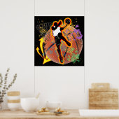 POSTER POSTE DE BASKET DE RÉTRO (Cuisine)