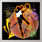 POSTER POSTE DE BASKET DE RÉTRO (Devant)