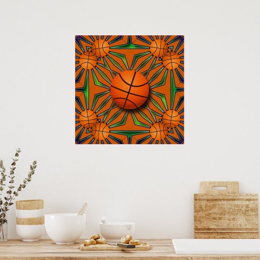 POSTER POSTE DE BASKET DE RÉTRO (Cuisine)