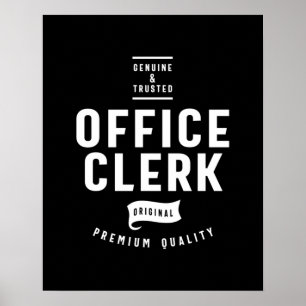 Poster Poste de commis de bureau Titre cadeau
