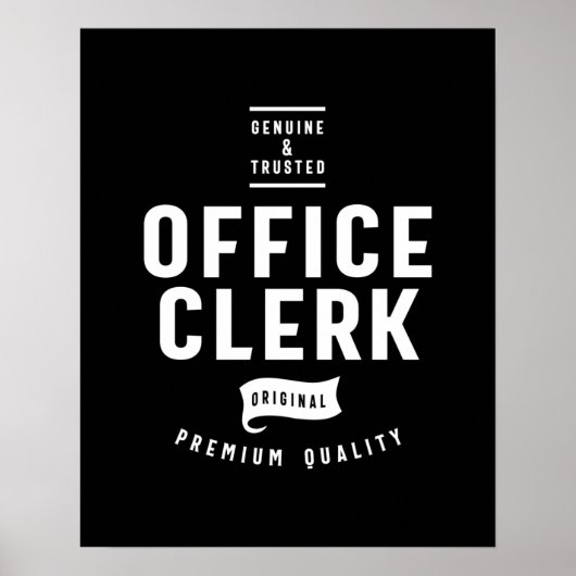 Poster Poste de commis de bureau Titre cadeau (Devant)