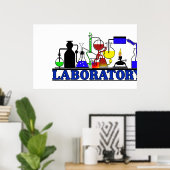 POSTER POSTE DE LABORATOIRE LABORATOIRE LABORATOIRE GLASS (Bureau à domicile)