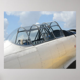 Poster Poste de pilotage d'un aéronef militaire vintage