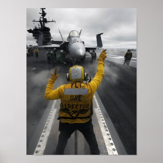 Poster Poste de pilotage d'un transporteur d'aéronef (Devant)