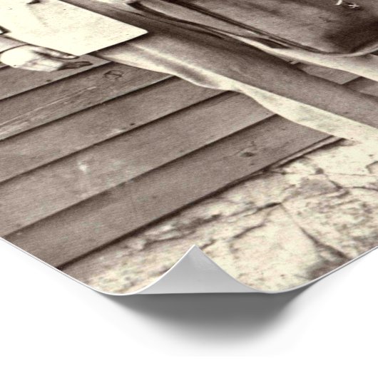 Poster Poste en uniforme avec bébé dans Mailbag (Coin)