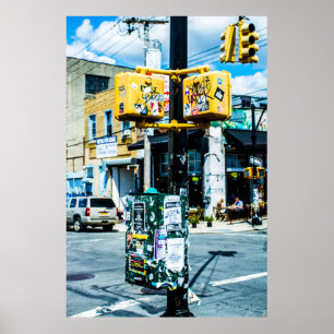 POSTER POSTE JAUNE ET NOIR REMPLI DE VOLS