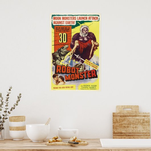 POSTER POSTE MONSTER ROBOT 3D (Cuisine)