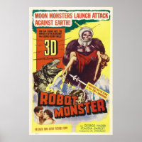 POSTE MONSTER ROBOT 3D
