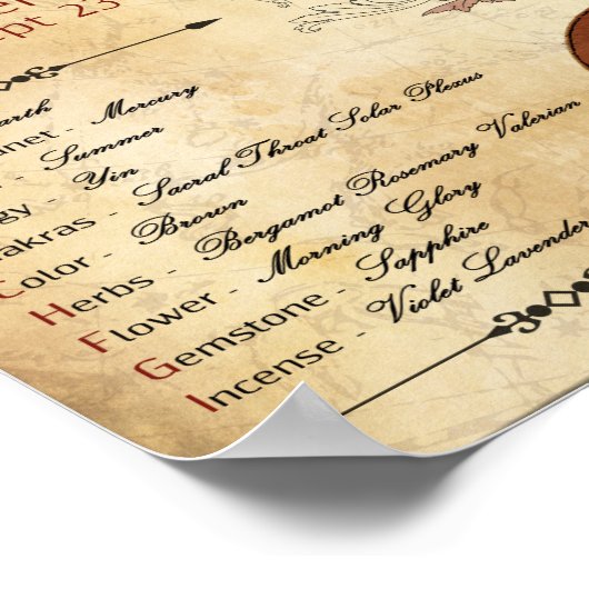 POSTER POSTE SIGNALÉ VIRGO ZODIAC (Coin)