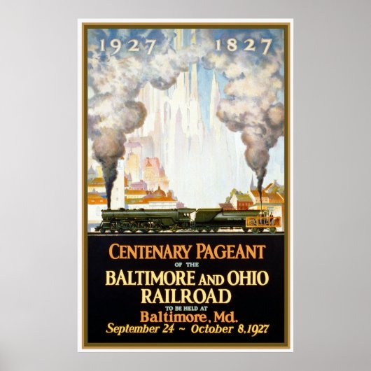 Poster Poste Vintage voyage "Baltimore et Ohio" (Devant)